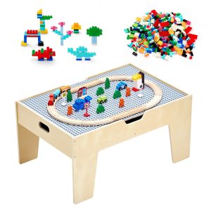 Multi-Purpose Activity Play Table With 290 Building Bricks & 30 PCS Accessories