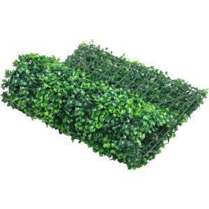 Artificial Boxwood Panel 24" X 16" UV 24pcs Boxwood Hedge Wall Panels Artificial Grass Backdrop Wall  4 Cm Green Grass Wall, Fake Hedge For Decor Privacy Fence Indoor, Outdoor Garden Backyard