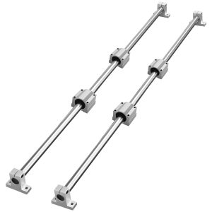 Linear Guide Rail Set, SFC20 1000mm, 2 PCS 39.4 In-1000 Mm SFC20 Guide Rails 4 PCS SC20 Slide Blocks 4 PCS Rail Supports, Linear Rails And Bearings Kit For Automated Machines CNC DIY Project