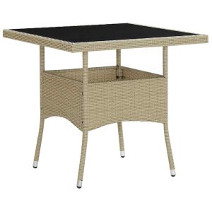 Garden Dining Table Poly Rattan and   Garden Dining Table Poly