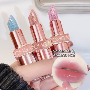 Bright Shiny Color-changing Lipstick Pearlescent Thin And Glittering