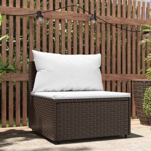 Garden Center Sofa with Cushions Poly Rattan   Garden Center Sofa