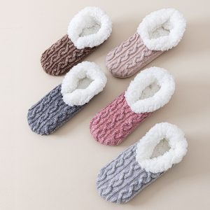 Fleece Lined Padded Warm Keeping Lamb Wool Socks