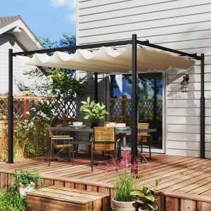 10' x 10' Retractable Pergola Canopy with Magnetic Fixture