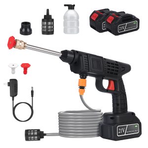 1Set Cordless Pressure Washer Portable Electric Power Washer High Pressure Water Sprayer 400PSI Car Washer Cleaner With Nozzle Foam Bottle Filter 1200mAh 21V Battery And Charger