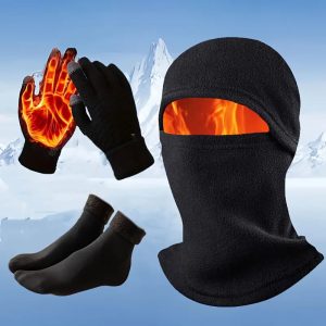 Warm Headwear Set Of Three Street Style Gloves