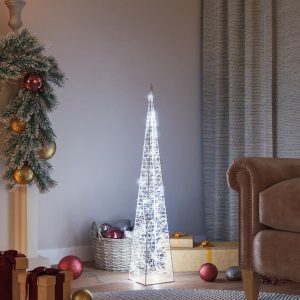 LED Light Cone Acrylic Decoration Cool White 90 cm