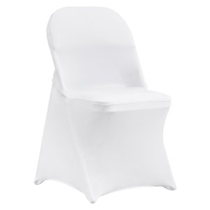 Stretch Spandex Folding Chair Covers, Universal Fitted Chair Cover, Removable Washable Protective Slipcovers, For Wedding, Holiday, Banquet, Party, Celebration, Dining (50PCS White)
