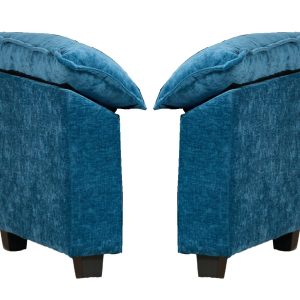 Cloud Sofa Armrests Only, Modern Sectional Couch, For Living Room Bedroom And Apartment, Comfy Double Layer Upholstered Seat Cushion, Breathable Chenille Fabric, Blue,SW504CBL