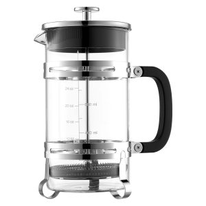 French Press Coffee Maker, 1 Liter Borosilicate Glass Coffee Press Tea Maker With Stainless Steel Filter, Large Glass French Presses Cold Brew For Camping Travel Home Kitchen, Silver
