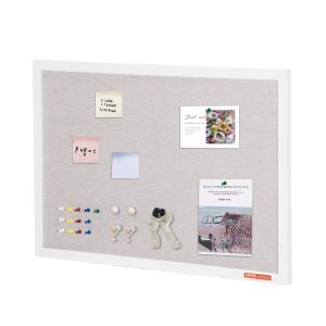 30'x20' White Cork Board With Linen Surface – Stylish Wall-Mounted Bulletin Board For Home, School, Office – Elegant & Functional Noticeboard