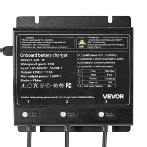 3-Bank 10A 12V Smart Marine Battery Charger Onboard IP68 Waterproof Boat RV