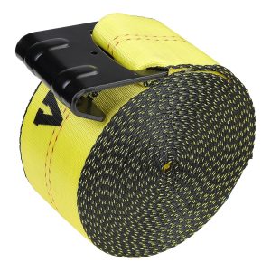 Winch Straps, 4'X 30', 6000 Lbs Load Capacity, 18000 Lbs Break Strength, Truck Straps With Flat Hook, Flatbed Tie Downs Cargo Control For Trailers, Farms, Rescues, Tree Saver, Yellow,4 Pack