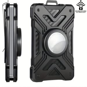 New Card Holder Airtag Men's Tracker Case Carbon Fiber Credit Card Clip Wallet
