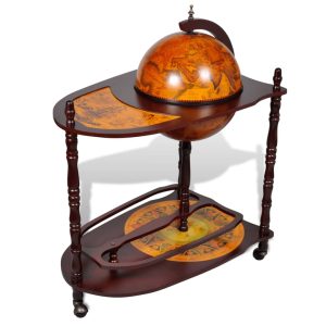 Globe Bar Table, Eucalyptus Wood, Freestanding