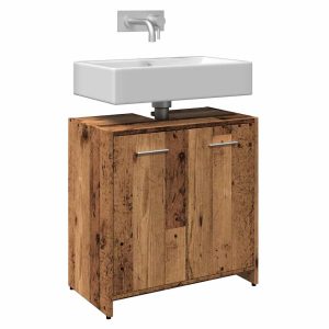 vanity unit, reclaimed wood look, 60x wood-based material;   vanity unit, Artisan oak