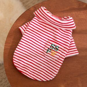 Autumn And Winter New Two-legged Warm Fleece Clothing For Pets, Small And Medium-sized Dogs, Dogs, Cats, Bichon Frises And Puppies, Striped Clothes