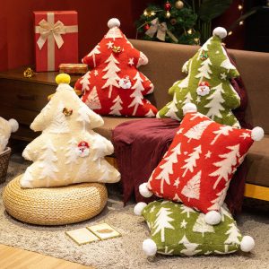 Christmas Pillowcase Snow Velvet Jacquard Christmas Tree Reindeer Pillow