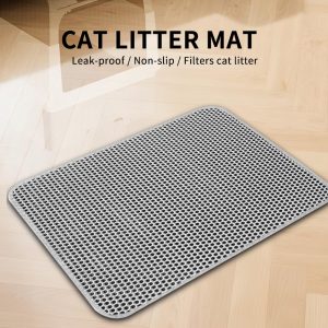 Premium Cat Litter Mat - Leak-Proof Waterproof Base & Non-Slip Backing - Effectively Traps And Filters Litter For A Cleaner, Dry Floor