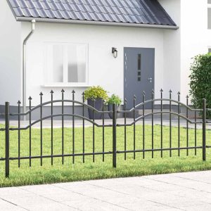 Garden Fence Grey 115 cm Powder-Coated Steel