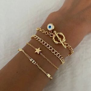 Starlife Bracelet Set Four Piece Layered Adjustable Elegant Fashion Jewelry Gift For Her