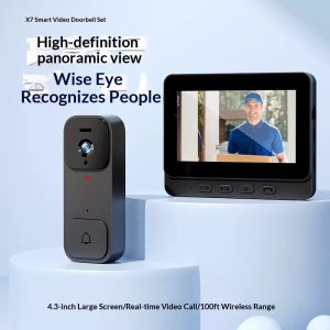 X7 Smart Video Doorbell For Home With Display Wireless Intercom