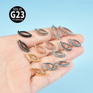 G23 Titanium Navel Stud Glossy Plating 14g Navel Buckle