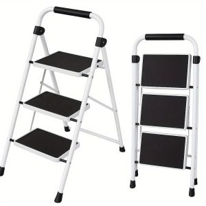 Step Ladder, 4 Sturdy Step Stools, With Anti-slip Pedals And Comfortable Handrails, 330 Pounds Load-bearing Capacity