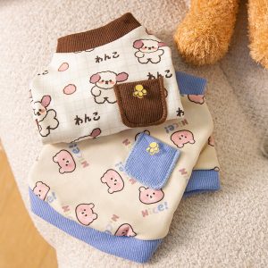 Pet Clothing, Warm Pockets For Autumn And Winter, Bear Home Wear, Base Layer, Cute Style, Two-legged Clothes For Cats, Dogs And Dogs