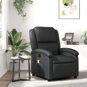 Massage Chair Recliner Genuine Leather   Massage Chair Recliner Dark Brown