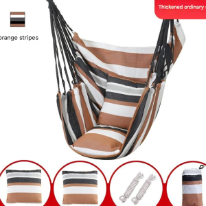 One-piece Coffee Striped Hammock Classic, Versatile, Comfortable, Durable, And A Must-have For Outdoor Leisure.