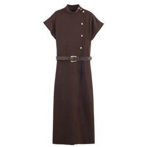 Elegant Belted Dress For Women