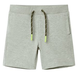 Children's shorts with drawstring, light khaki melange, size 116.