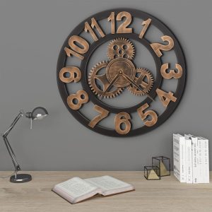 Wall Clock Metal 58 cm Gold and Black