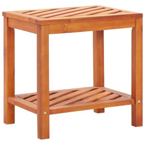 Side Table Solid Acacia Wood 45 x 33 x 45 cm