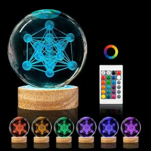 Glowing 3D Spherical Lamp Remote Control Bulb RGB Remote Control Colorful