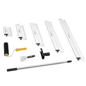 Drywall Skimming Blade Set, 10/16/24/32/40 In (25.4/40.6/61/81.3/101.6 Cm) Skimming Blades + 34-81.6 In/86.4 - 207 Cm Extension Handle Pole