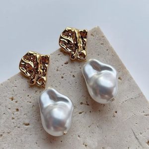Silver Needle Irregular Shaped Bright Ear Studs