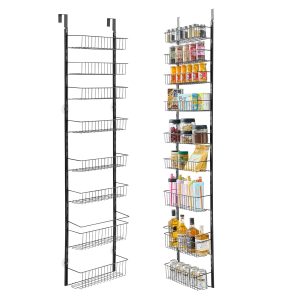 9-Tier Over The Door Pantry Organizer Hanging Storage Rack Adjustable Kitchen