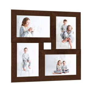Collage Picture Frame for 4x() Photos Dark Brown