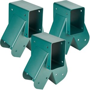 A-Frame Middle Swing Set Brackets, Heavy Duty Carbon Steel Swing Set Hardware With Mounting Hardware, DIY Swing Set Bracket Swing Set Kit For 101.6x101.6mm Legs & 101.6x152.4mm Beam, Green 3Pcs