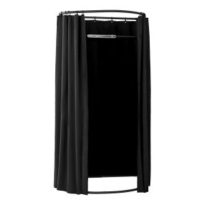 Fitting Room, Portable Dressing Room With Thick Polyester Curtains, Privacy Space With Shading Curtain And A Hook, For Boutique, Mall, Tailor's Store & Outdoor Activity 39 X 37 X 79 In (Black)