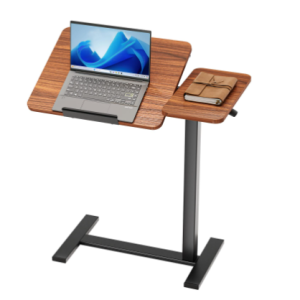 Adjustable Overbed Table With Wheels, Mobile Rolling Laptop Desk, Tilting Bedside Table For Laptop, Bed, Sofa, And Office Use
