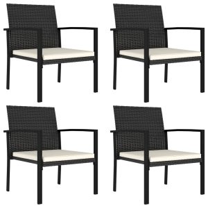 Garden Dining Chairs, Set of 4, Poly Rattan