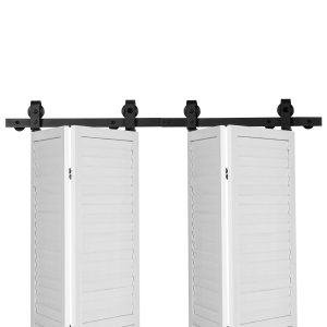 Bi-Folding Sliding Barn Door Hardware Track Kit 52" For Four 12" Doors