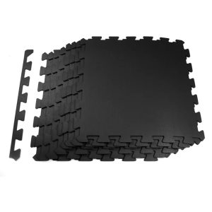 6mm 24-inch Wide X 24-inch Long Gym Floor Tiles, Interlocking Rubber Floor Tiles - 8 Pieces