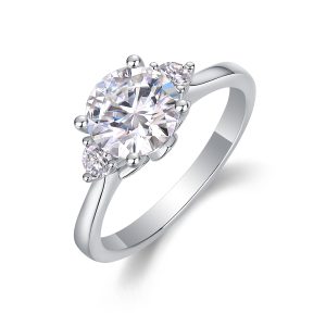 Starry Night Brilliance - A Wedding Ring Set With 2-carat Top-quality Moissanite S925 Silver And Gold-plated Diamond Can Be Tested With A Diamond Pen