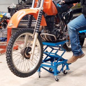 300 lbs Hydraulic Motorcycle Scissor Jack Lift Foot Step Wheels for Small Dirt Bikes
