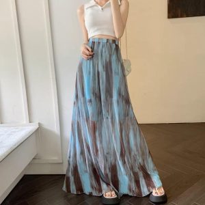 Retro Tie-dye High-waisted Slimming A-line Skirt
