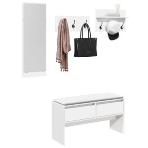 4-piece wardrobe set, wood-based material